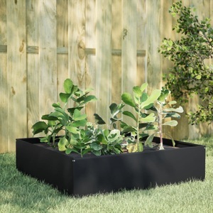 vidaXL, vidaXL Hochbeet Schwarz 100x100x25 cm Stahl, vidaXL Hochbeet Schwarz 100x100x25 cm Stahl