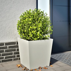 vidaXL, vidaXL Pflanzkübel Weiß 50x50x50 cm Stahl, vidaXL Pflanzkübel Weiß 50x50x50 cm Stahl