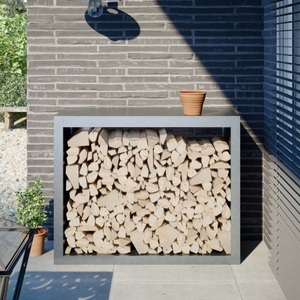 vidaXL, vidaXL Brennholzregal 100x40x80 cm Verzinkter Stahl, vidaXL Brennholzregal 100x40x80 cm Verzinkter Stahl