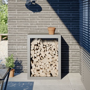 vidaXL, vidaXL Brennholzregal 60x40x80 cm Edelstahl, vidaXL Brennholzregal 60x40x80 cm Edelstahl