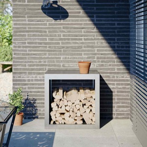 vidaXL, vidaXL Brennholzregal 60x40x60 cm Verzinkter Stahl, vidaXL Brennholzregal 60x40x60 cm Verzinkter Stahl