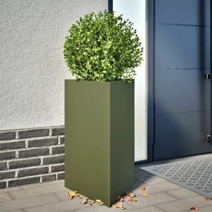 vidaXL, vidaXL Pflanzkübel Olivgrün Dreieckig 50x43x75 cm Stahl, vidaXL Pflanzkübel Olivgrün Dreieckig 50x43x75 cm Stahl
