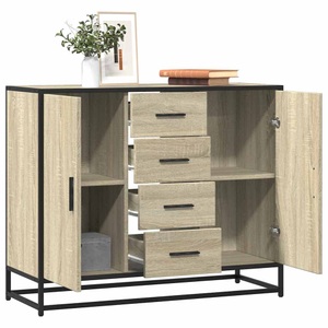 vidaXL, vidaXL Sideboard Sonoma-Eiche 92x35x76 cm Holzwerkstoff