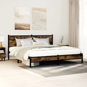 vidaXL, vidaXL Metallbett ohne Matratze Räuchereiche 180x200 cm, vidaXL Metallbett ohne Matratze Räuchereiche 180x200 cm