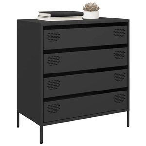 vidaXL, vidaXL Sideboard Schwarz 68x39x73,5 cm Kaltgewalzter Stahl