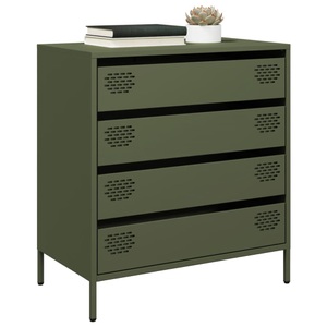 vidaXL, vidaXL Sideboard Olivgrün 68x39x73,5 cm Kaltgewalzter Stahl