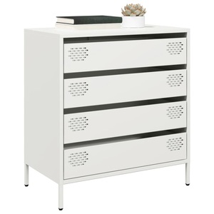 vidaXL, vidaXL Sideboard Weiß 68x39x73,5 cm Kaltgewalzter Stahl
