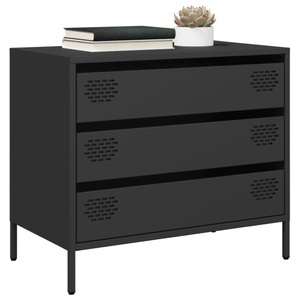 vidaXL, vidaXL Sideboard Schwarz 68x39x58,5 cm Kaltgewalzter Stahl