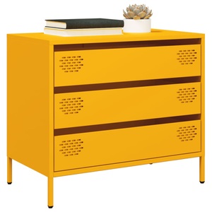 vidaXL, vidaXL Sideboard Senfgelb 68x39x58,5 cm Kaltgewalzter Stahl