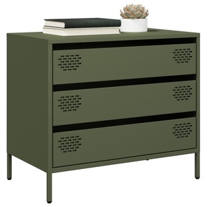 vidaXL, vidaXL Sideboard Olivgrün 68x39x58,5 cm Kaltgewalzter Stahl