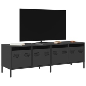 vidaXL, vidaXL TV-Schrank Schwarz 135x39x43,5 cm Kaltgewalzter Stahl, vidaXL TV-Schrank Schwarz 135x39x43,5 cm Kaltgewalzter Stahl