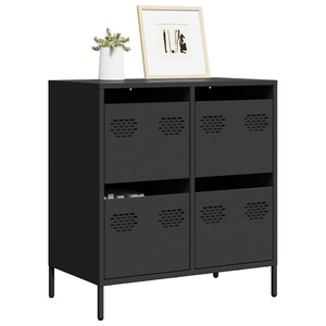 vidaXL, vidaXL Sideboard Schwarz 68x39x73,5 cm Kaltgewalzter Stahl
