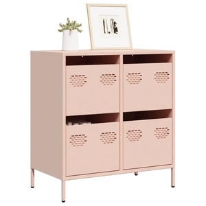 vidaXL, vidaXL Sideboard Rosa 68x39x73,5 cm Kaltgewalzter Stahl