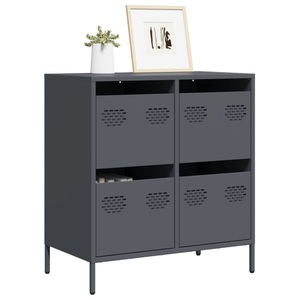 vidaXL, vidaXL Sideboard Anthrazit 68x39x73,5 cm Kaltgewalzter Stahl