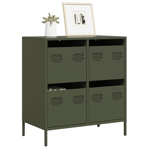 vidaXL, vidaXL Sideboard Olivgrün 68x39x73,5 cm Kaltgewalzter Stahl