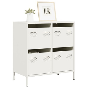 vidaXL, vidaXL Sideboard Weiß 68x39x73,5 cm Kaltgewalzter Stahl