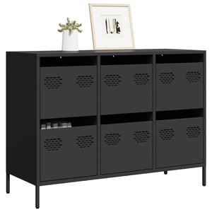 vidaXL, vidaXL Sideboard Schwarz 101,5x39x73,5 cm Kaltgewalzter Stahl