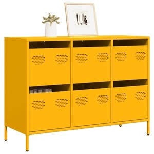 vidaXL, vidaXL Sideboard Senfgelb 101,5x39x73,5 cm Kaltgewalzter Stahl