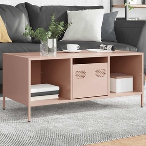 vidaXL, vidaXL Couchtisch Rosa 101,5x50x43,5 cm Kaltgewalzter Stahl, vidaXL Couchtisch Rosa 101,5x50x43,5 cm Kaltgewalzter Stahl