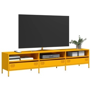 vidaXL, vidaXL TV-Schrank Senfgelb 202x39x43,5 cm Kaltgewalzter Stahl, vidaXL TV-Schrank Senfgelb 202x39x43,5 cm Kaltgewalzter Stahl