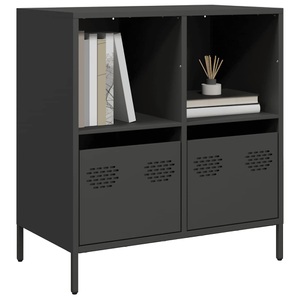 vidaXL, vidaXL Sideboard Schwarz 68x39x73,5 cm Kaltgewalzter Stahl