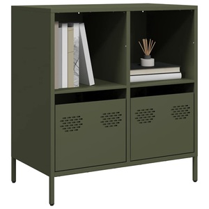vidaXL, vidaXL Sideboard Olivgrün 68x39x73,5 cm Kaltgewalzter Stahl