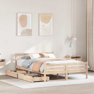 vidaXL, vidaXL Massivholzbett ohne Matratze 120x190 cm Kiefernholz, vidaXL Massivholzbett ohne Matratze 120x190 cm Kiefernholz