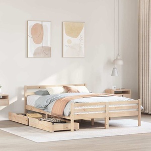 vidaXL, vidaXL Massivholzbett ohne Matratze 140x190 cm Kiefernholz