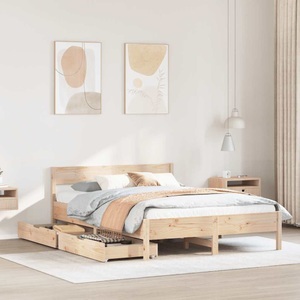 vidaXL, vidaXL Massivholzbett ohne Matratze 135x190 cm Kiefernholz, vidaXL Massivholzbett ohne Matratze 135x190 cm Kiefernholz