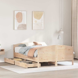 vidaXL, vidaXL Massivholzbett ohne Matratze 135x190 cm Kiefernholz, vidaXL Massivholzbett ohne Matratze 135x190 cm Kiefernholz