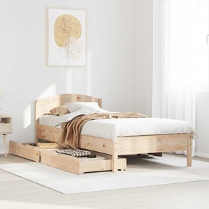 vidaXL, vidaXL Massivholzbett ohne Matratze 75x190 cm Kiefernholz, vidaXL Massivholzbett ohne Matratze 75x190 cm Kiefernholz