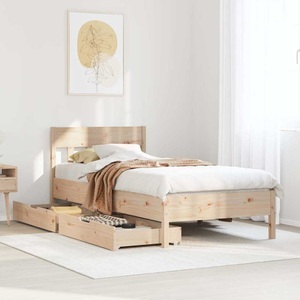 vidaXL, vidaXL Massivholzbett ohne Matratze 75x190 cm Kiefernholz