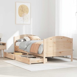 vidaXL, vidaXL Massivholzbett ohne Matratze 75x190 cm Kiefernholz