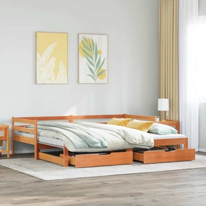 vidaXL, vidaXL Tagesbett Ausziehbar mit Schubladen 90x190 cm Massivholz Kiefer
