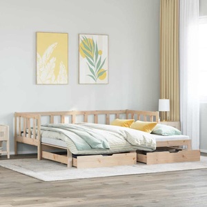 vidaXL Tagesbett Ausziehbar mit Schubladen 90x200 cm Massivholz Kiefer