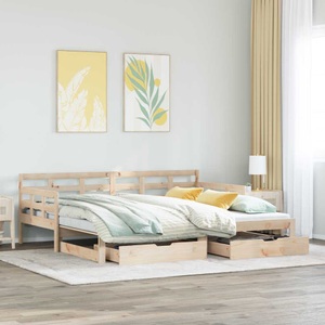 vidaXL, vidaXL Tagesbett Ausziehbar mit Schubladen 90x190 cm Massivholz Kiefer