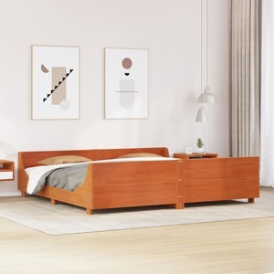 vidaXL, vidaXL Massivholzbett ohne Matratze Wachsbraun 180x200 Kiefernholz