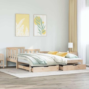 vidaXL, vidaXL Tagesbett Ausziehbar mit Schubladen 80x200 cm Massivholz Kiefer