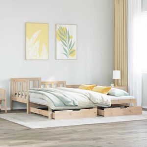 vidaXL, vidaXL Tagesbett Ausziehbar mit Schubladen 90x190 cm Massivholz Kiefer