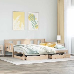 vidaXL, vidaXL Tagesbett Ausziehbar mit Schubladen 90x200 cm Massivholz Kiefer