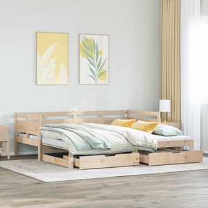 vidaXL, vidaXL Tagesbett Ausziehbar mit Schubladen 80x200 cm Massivholz Kiefer