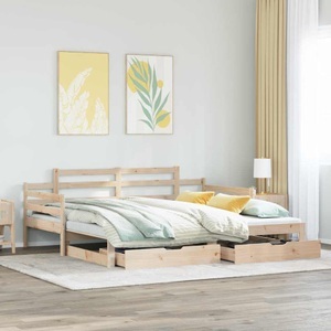 vidaXL, vidaXL Tagesbett Ausziehbar mit Schubladen 90x190 cm Massivholz Kiefer