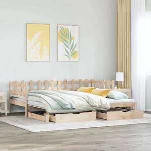 vidaXL, vidaXL Tagesbett Ausziehbar mit Schubladen 80x200 cm Massivholz Kiefer