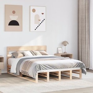 vidaXL, vidaXL Massivholzbett ohne Matratze 135x190 cm Kiefernholz