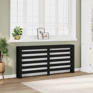 vidaXL, vidaXL Heizkörperverkleidung Schwarz 175x20x82 cm Holzwerkstoff, vidaXL Heizkörperverkleidung Schwarz 175x20x82 cm Holzwerkstoff