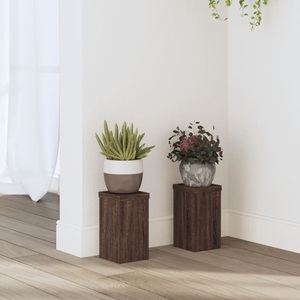 vidaXL, vidaXL Pflanzenständer 2 Stk. Braun Eiche 10x10x18 cm Holzwerkstoff