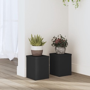 vidaXL, vidaXL Pflanzenständer 2 Stk. Schwarz 15x15x20 cm Holzwerkstoff
