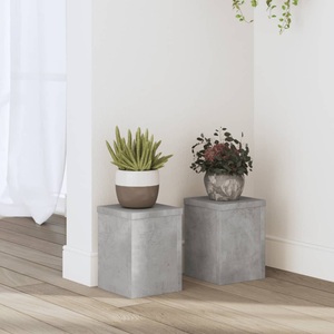 vidaXL, vidaXL Pflanzenständer 2 Stk. Betongrau 15x15x20 cm Holzwerkstoff