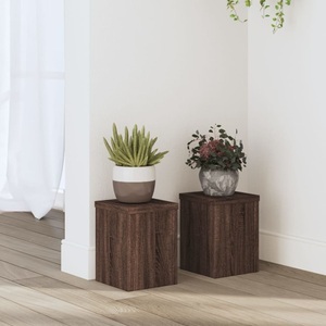 vidaXL, vidaXL Pflanzenständer 2 Stk. Braun Eiche 15x15x20 cm Holzwerkstoff