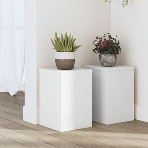 vidaXL, vidaXL Pflanzenständer 2 Stk. Weiß 20x20x30 cm Holzwerkstoff
